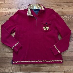 Tommy Hilfiger Red w/ Gold Long Sleeve Shirt - Size L